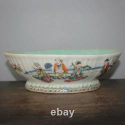 Chinese Famille Rose Porcelain Qing Tongzhi Eight Immortals Figure Design Bowl