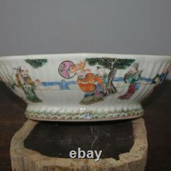 Chinese Famille Rose Porcelain Qing Tongzhi Eight Immortals Figure Design Bowl