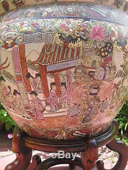 Chinese Famille Rose porcelain fish bowl, Qianlong mark