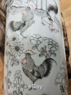 Chinese Grisaille painting Porcelain Vase