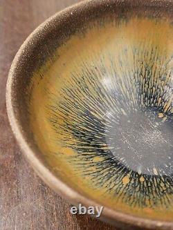 Chinese Jian Kiln Hare's Fur Temmoku Glazed Pattern Porcelain Tea Bowl