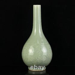 Chinese Long quan kiln Porcelain Hand-Painted Exquisite Flower&Plant Vase 14846