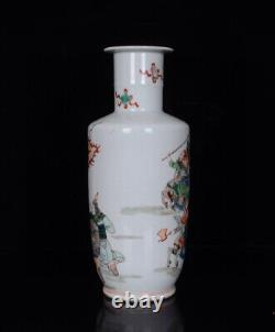 Chinese Multicolored Porcelain Handmade Exquisite Figure Vase 10422