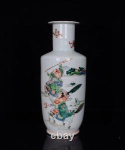 Chinese Multicolored Porcelain Handmade Exquisite Figure Vase 10422