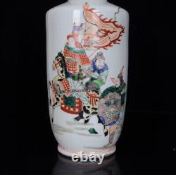 Chinese Multicolored Porcelain Handmade Exquisite Figure Vase 10422