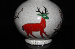 Chinese Official Kiln Porcelain Handmade Exquisite Deer Pattern Vase 19798