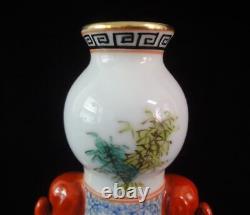 Chinese Old Hand Painting People Erotic Porcelain Gourd Vase QianLong Marks