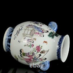 Chinese Pastel Porcelain HandPainted Exquisite Figure Vase 20226