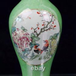 Chinese Pastel Porcelain HandPainted Exquisite Flowers&Birds Vase 20915