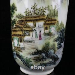 Chinese Pastel Porcelain HandPainted Exquisite Landscape Vase 20210
