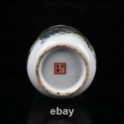 Chinese Pastel Porcelain HandPainted Exquisite Landscape Vase 20210
