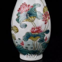 Chinese Pastel Porcelain HandPainted Exquisite Lotus Vase 19761