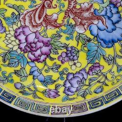 Chinese Pastel Porcelain Handmade Exquisite Flowers&Plants Plate 13219