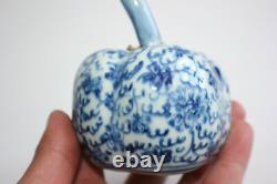 Chinese Porcelain Blue & White Pumpkin Shaped Water Dropper Marks