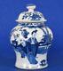Chinese Porcelain Blue And White Meiping Ginger Jar Qing Dynasty Figures Garden