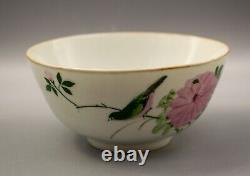 Chinese Porcelain Famille Fencai Bowl Bird Peony Late Republic Period 1950's