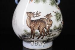 Chinese Porcelain HandPainted Exquisite Deer Pattern Vase 20439