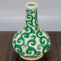 Chinese Porcelain Ming Chenghua Contending Colors Rolled Leaf Pattern Vase 7.48