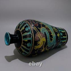 Chinese Porcelain Ming Yongle Fahua Color Dragon Pattern Plum Vase 12.99 Inch