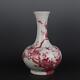 Chinese Porcelain Qing Dynasty Kangxi Carmine Red Flowers And Birds Vase 13.85'