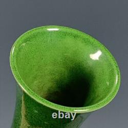 Chinese Porcelain Qing Dynasty Kangxi Green Glaze Long Necked Vase 9.44 Inch