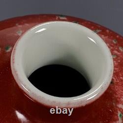 Chinese Porcelain Qing Dynasty Kangxi Red Glaze Kiln Change Plum Vase 13.38 Inch