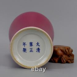 Chinese Porcelain Qing Dynasty Yongzheng Carmine Glaze Guanyin Vase 9.05 Inch