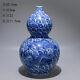 Chinese Porcelain Qing Qianlong Blue And White Dragon Gourd Vase 13.18 Inch