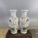 Chinese Porcelain Qing Tongzhi Famille Rose Cordyceps Sinensis Vase A Pair 9.84