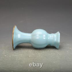 Chinese Porcelain Song Dynasty Ru Kiln Sky Blue Glaze Vase 7.08 Inch