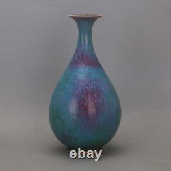 Chinese Porcelain Song Jun Kiln Blue Glaze Kiln Change Yuhuchun Vase 12.99 Inch