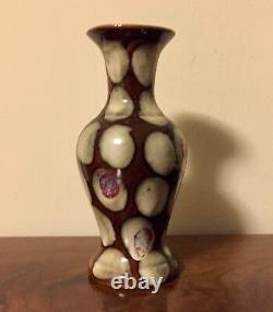 Chinese Porcelain Vase with Flambe Sang de Boeuf Oxblood Polka Dots Jun Kiln