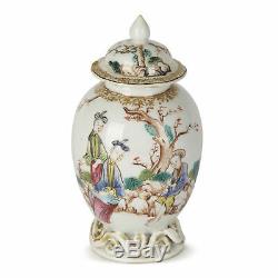 Chinese Qianlong Porcelain Tea Caddy & Cover 18th C