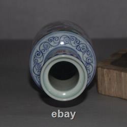 Chinese Qing Yongzheng Blue and White Doucai Porcelain Pumpkin Pattern Vase 8.7