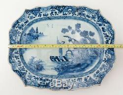 Chinese Qing dynasty Qianlong period blue and white porcelain platter c1750