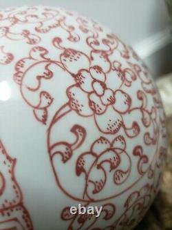 Chinese Red With White Porcelain Vase
