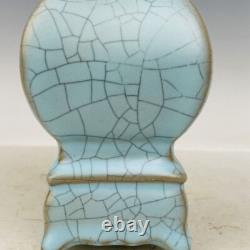 Chinese Ru porcelain Handmade Exquisite Binaural pattern Vase 8407