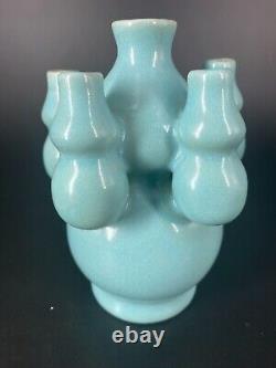 Chinese Ruyao Kaipian Porcelain Gourd Vase