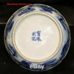 Chinese Signed Blue and White Porcelain Bowl Vietnamese Bleu De Hue Lotus Duck
