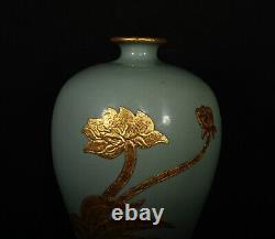 Chinese Song dynasty Ru kiln Porcelain Gilded Handmade Vases 80039