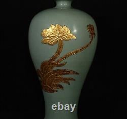 Chinese Song dynasty Ru kiln Porcelain Gilded Handmade Vases 80039