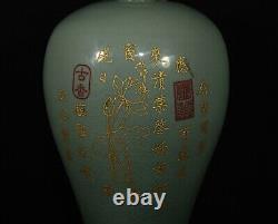 Chinese Song dynasty Ru kiln Porcelain Gilded Handmade Vases 80039