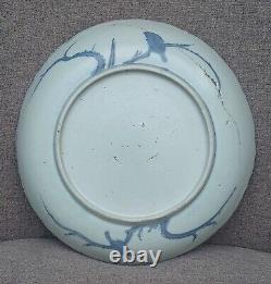 Chinese antique ming dynasty blue and white deer pattern porcelain dish