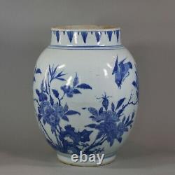 Chinese blue and white transitional jar, circa 1650