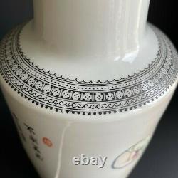 Chinese famille rose Porcelain vase / lamp Second 50-70's #1072