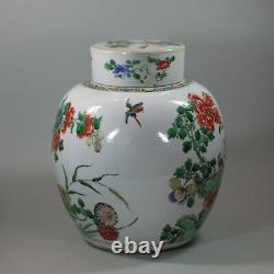 Chinese famille-verte ginger jar and cover, Kangxi (1662-1722)