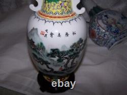 Chinese qing Republic Famille Rose Vase SEAL & ARTIST SEAL SIGNED LANDSCAPE
