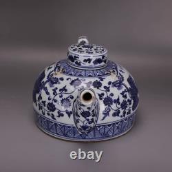 Collectable Art Chinese Hand Blue&white Porcelain Phoenix Taepot