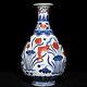 Collectable Art Chinese Hand Painting Blue&white Porcelain Yuhuchun Fish Vase