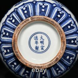 Collectable Art Chinese Hand Painting Blue&white Porcelain YuHuChun Fish Vase